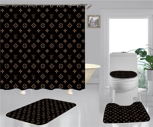 

star print shower curtains sets hipster high-grade four-piece suit bathroom anti-peeping non-slip deodorant bath mats hot