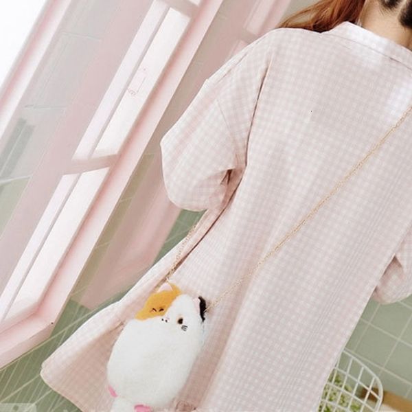 

zipper new womens cute cartoon plush bag cat messenger bag funny personality childrens cat shoulder bag drop shipping