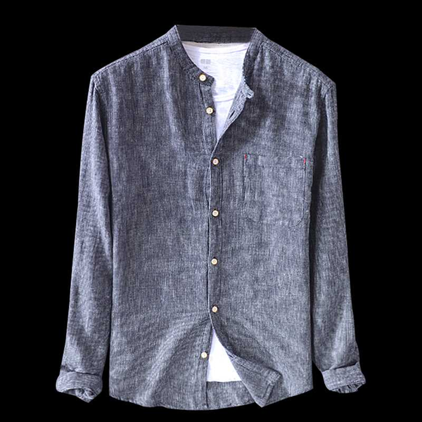 

linen shirt men summer chinese style shirt long sleeve summer shirts for men vintage men's stand collar button cotton line, White;black