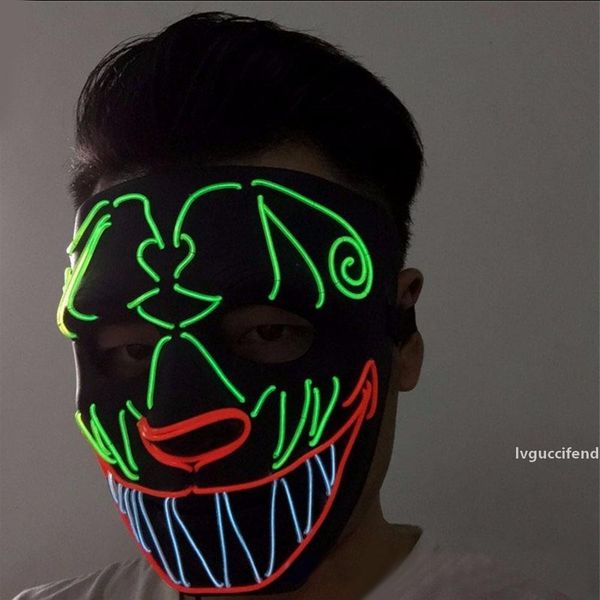 

halloween wire ghost led mask hip hop horror dress up glowing mask led light mask halloween cosplay party masks