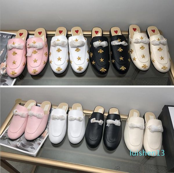 

genuine leather leisure time half-character support cool slipper woman ma xiankou muller shoe dawdler single high-end brand designer llll13, Black