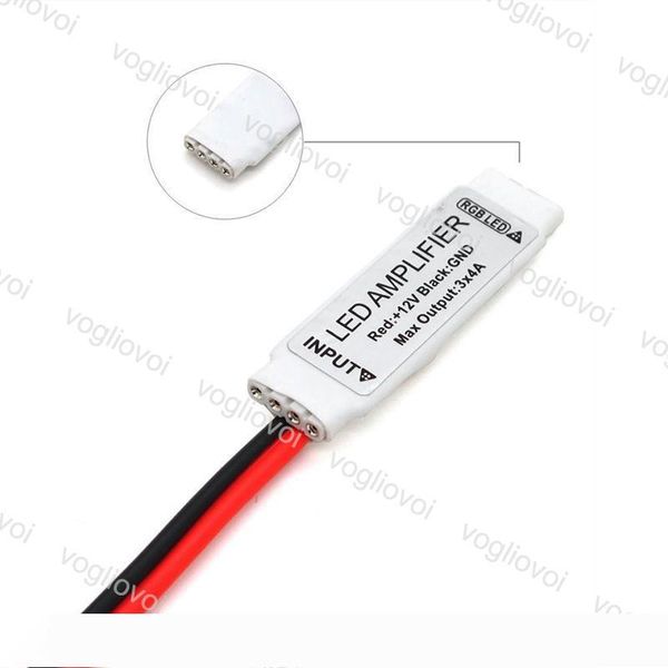 

mini led amplifier dc12-24v input 6a 3 channel output led strip power repeater single color amplifier for smd 5050 3528 led strips eub