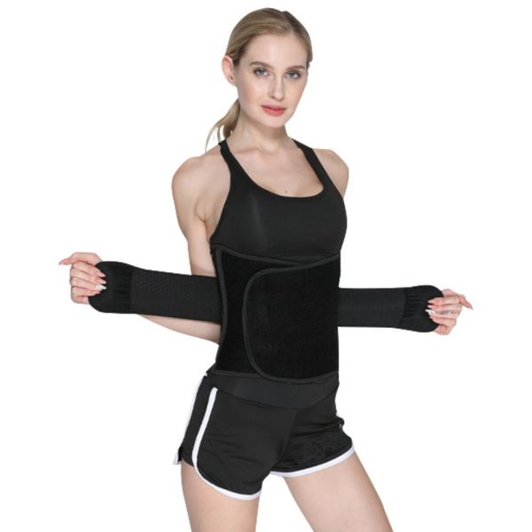 

waist trainer women waist cincher trimmer back support sweat crazier slimming body shaper belt-sport girdle belts, Black;gray