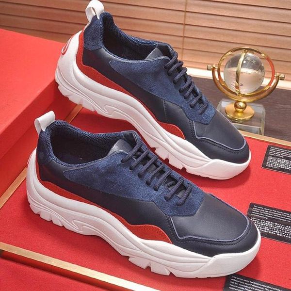 

luxury mens shoes casual fashion outdoor footwears zapatos de hombre round toe gumboy calfskin sneaker vl665 chaussures pour hommes vintage, Black