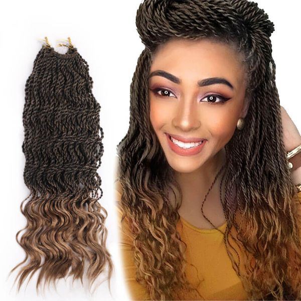 prezzo basso di fabbrica 70 grammi Twist senegalese capelli sintetici all'uncinetto Trecce gancio regalo Capelli pre twist Ombre Intrecciare i capelli Twist donne intrecciate