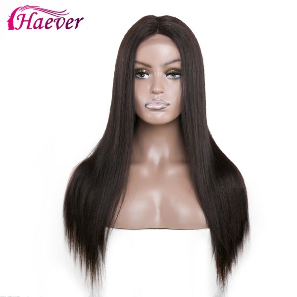 

haever remy 13x4 180% human hair wigs pre plucked brazilian straight lace frontal new hair baby hair for black women natural wig