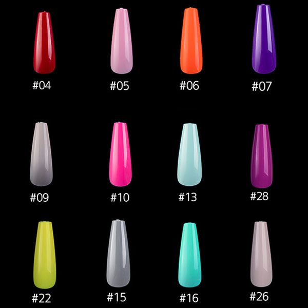 

nail tips 100pcs /box long nails with color fake nails, Red;gold
