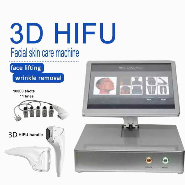 

11 lines 3d hifu machine with 8 cartridges high intensity focused ultrasound skin tightening face lift wrinkle removal beauty spa machine