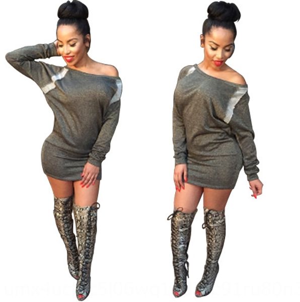 

women's round neck long dress mini miniskirt sleeve mini skirt long sleeve loose dress ly1020, White;black