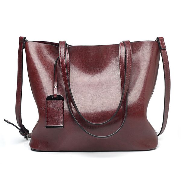 

fashion bags for women's oil wax leather handbags luxury lady shoulder hand bags women messenger bag big tote sac bols