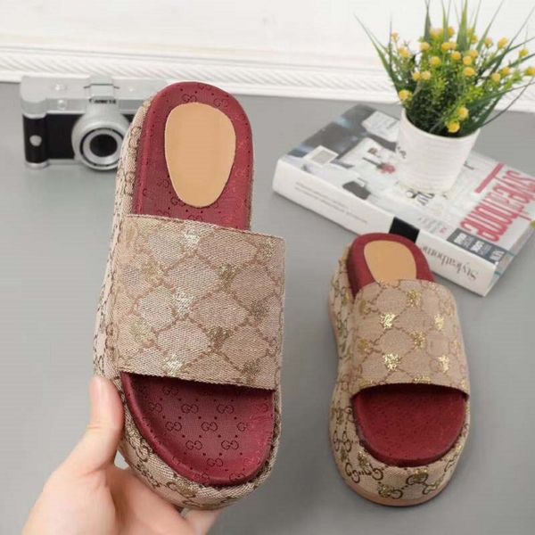 

designer man woman slippers fashion beach thick bottom slippers luxury platform alphabet lady sandals leather high heel slippers shoe13 gu04, Black