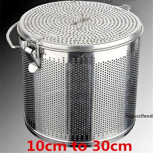 

big 304 stainless steel seasoning bag gravy soup taste spice box basket brine pot slag separation mesh colander strainers t200323