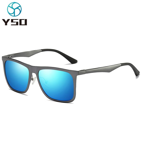 

yso new polarized men sunglasses for car driving aluminium mag frame uv400 protection glasses men brand blue sunglasses 8014, White;black