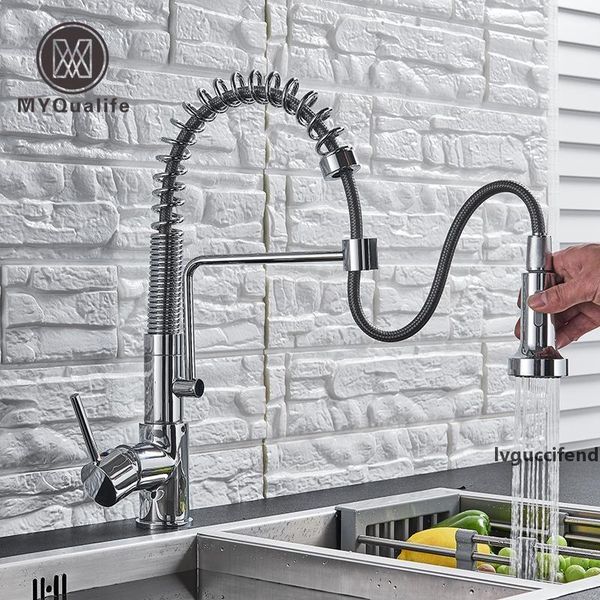 

chrome pull 80cm kitchen sink faucet spring single handle cold kitchen sink mixer tap swive spout kitchen tap t200423