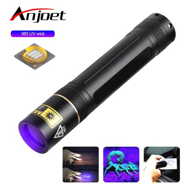 

anjoet uv led 365nm ultra violet ultraviolet invisible torch for pets stain hunting marker use 18650 battery