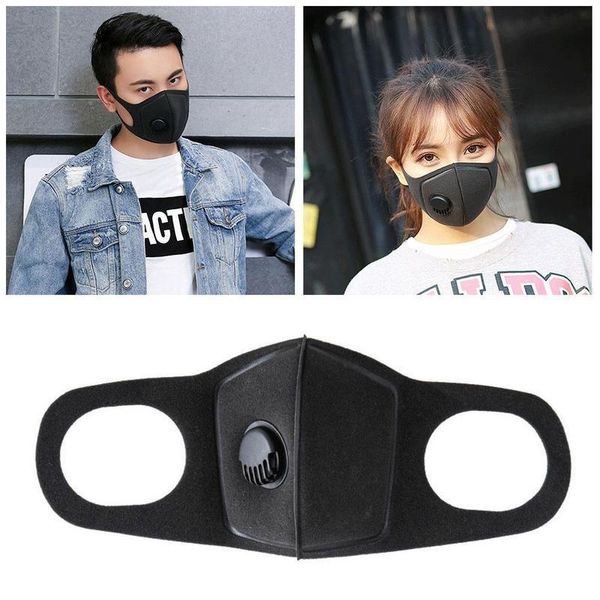 

черный anti dust маска с клапаном рм2,5 дыхания фильтры защитные лица рот хлопок маски респиратора моющийся многоразовый для взрослых