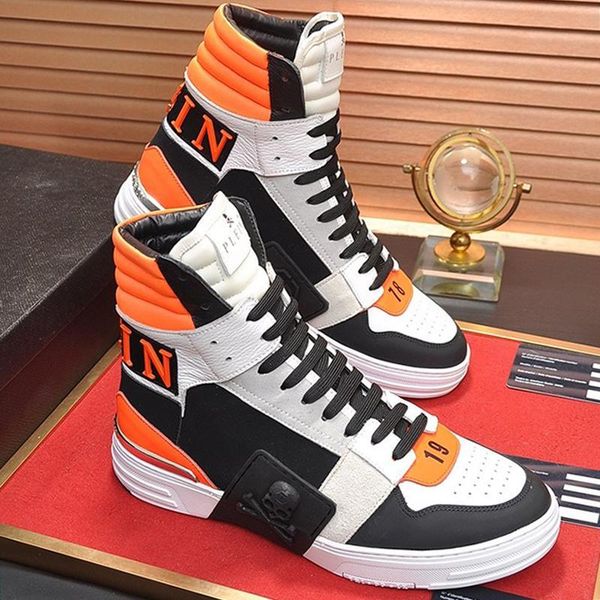 

phantom kick $hi -mixed materials sneakers mens shoes fashion classic comfortable shoes high vintage casual sports men boots sale, Black