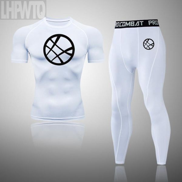 

new compression men's sport suits strange summer running clothing training tights joggers sportswear for men, Gray