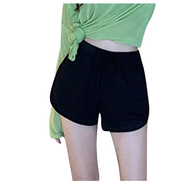 

summer ladies high waist baggy sports yoga shorts with fasten belts breathable fitness casual yoga short pants sportswear, White;red