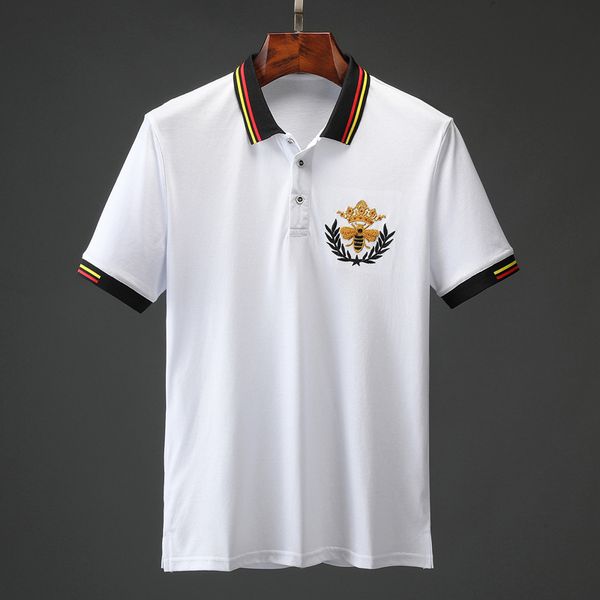 

2020 конструкторы летние поло топы вышивка мужские рубашки поло мода рубашки мужчины женщины high street casual top tee hot, Black;brown