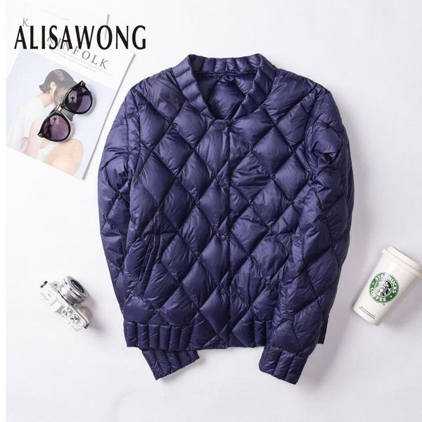 

thin underwear down jacket women slim long sleeve lattice short parka mujer female ultra light white down coat warm snow clothes, Black