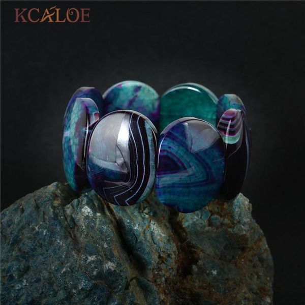 

kcaloe большой камень оникс wrap браслеты природные полудрагоценных камней stretch браслет браслеты женщин минималистский ювелирные изделия, Golden;silver