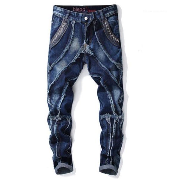 

jeans pour hommes light pleated mens designer jeans washed long casual clothing mens summer, Blue