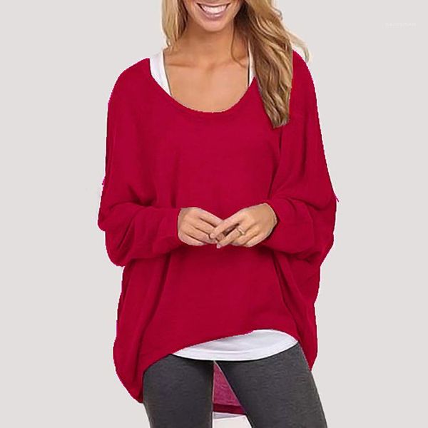 

повседневные длинный рукав женщина топы нерегулярной длина мода женской одежда scoop шея сыпучее womens вязаных batwing рукав, White