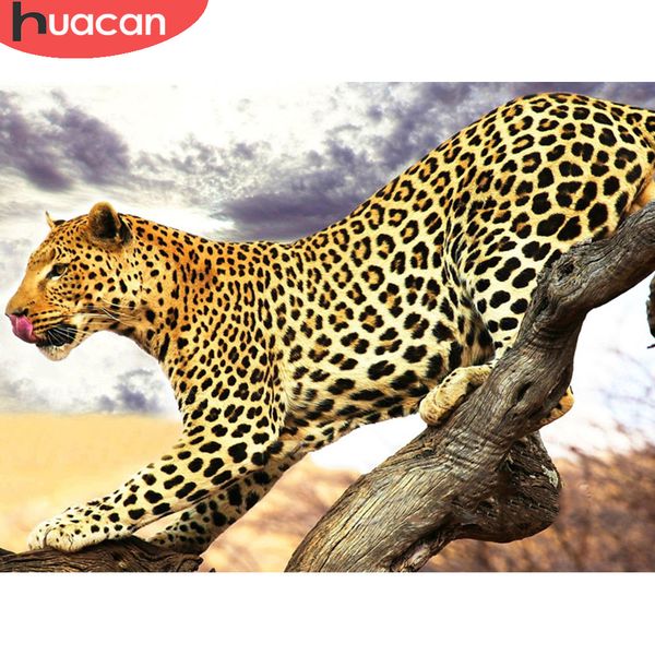 

huacan diy алмазные картина леопард полный дрель / квадратный вышивка животных мозаика ручной работы нового прибытия home decor алмазное art