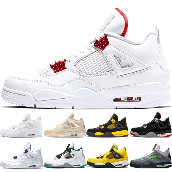 

basketball shoes 4 4s mens red metallic neon white cement fire red cool grey yellow black cat cavs chaussures eur 40-47