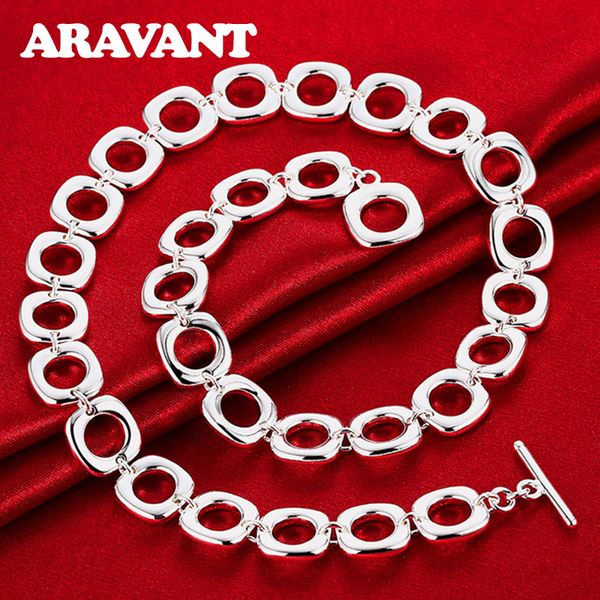 

925 silver square necklace chains for women men fashion jewelry