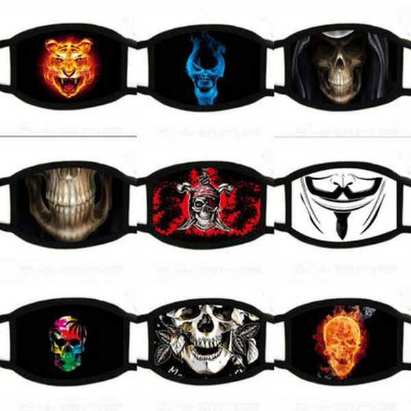 

silver tiger face mask reusable cartoon print cubrebocas de colores ultraviolet proof washable running riding bike protective mask sqtrimmer