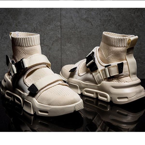 

stylish trendy breathable high sock sport shoes for men size 39-44, Black