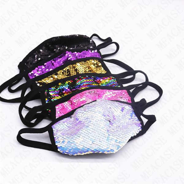 

summer face masks sequin face masks women brand washable sequined fish-scale mask sunproof dustproof mouth cover breathable sale d72101