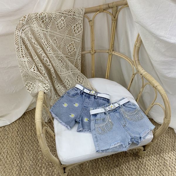 

clothing 2020 summer new girls' baby denim and jeans children's wear jeans shorts children's denim pants kids pants, Blue