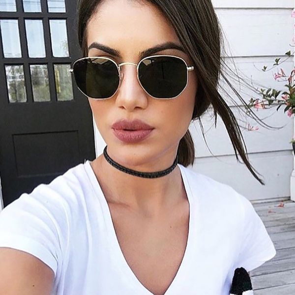 

woohoo metal vintage women sunglasses brand designer glasses women luxury eyewear for women/men small masculino, White;black