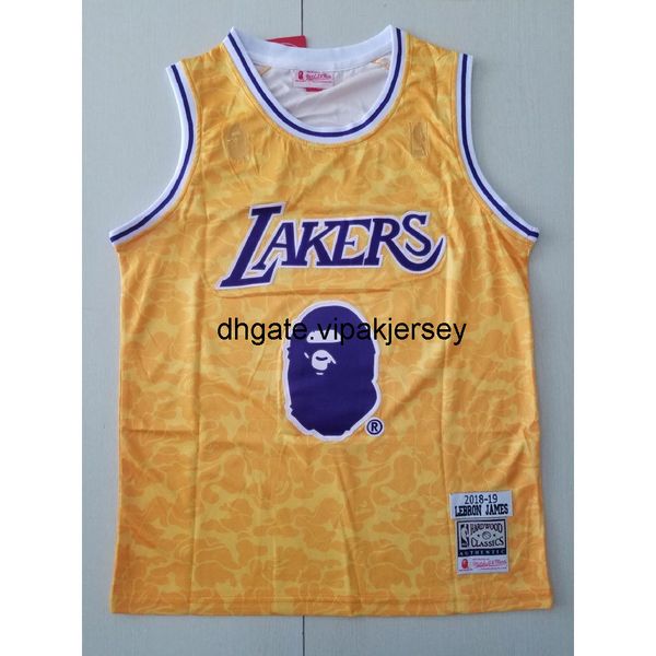 

jersey james 23 and monkey yellow stitched jerseys basketball sports vest mens vest stitched basketball jerseys, Red
