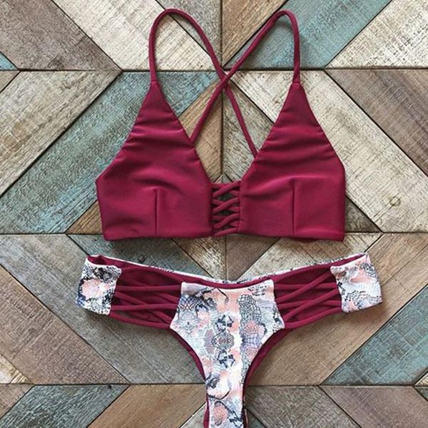 

vintage printed swimwear bikini set brazilian swimsuit maillot de bain femme padded swimsuit bottom and summer beach trikini, White;black