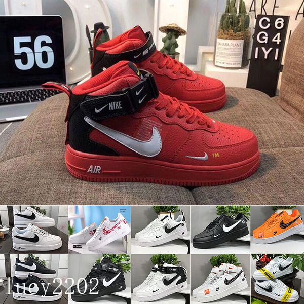 

sale 2019 new design forces men low skateboard shoes one 1 knit euro air high women all white black red casual shoes gt-9n