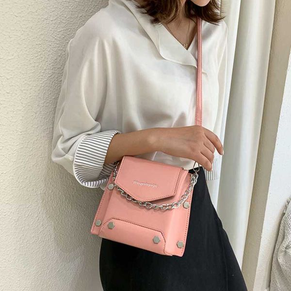 

casual flap shoulder bags women chains letter rivet