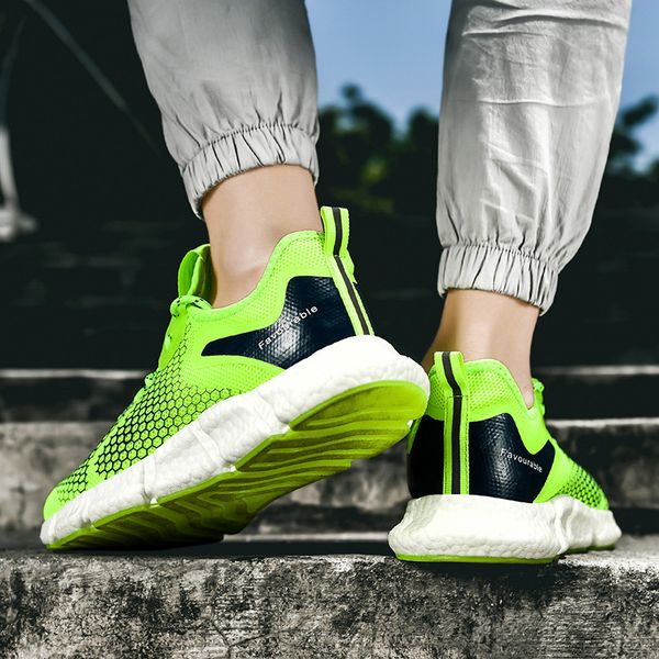

2020 new cross-border spring and summer new sneakers mens popcorn casual breathable sports running shoes mesh mens shoes tide, Black