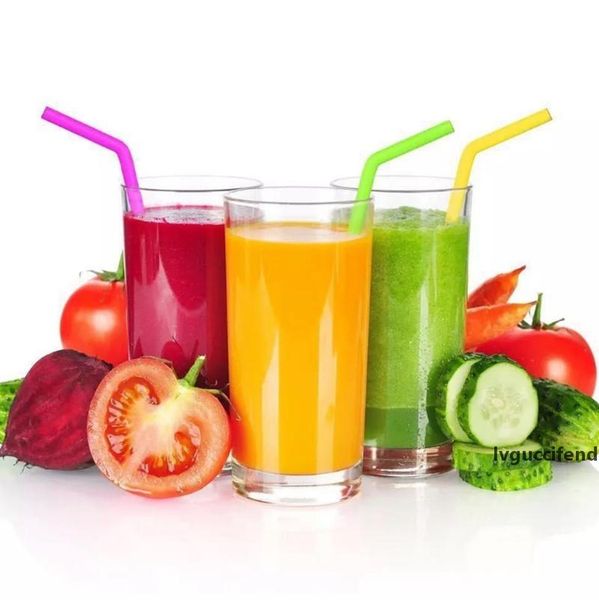 

reusable straws food grade silicone straws colorful drinking straw set with cleaning brush bent straight optional 1 lot 6pcs 100lots yw1062