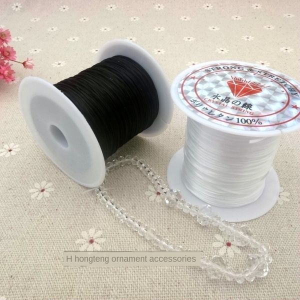 

small roll 0.5mm crystal bracelet crystal elastic line black and white bracelet beads beads string elastic fish line, Silver