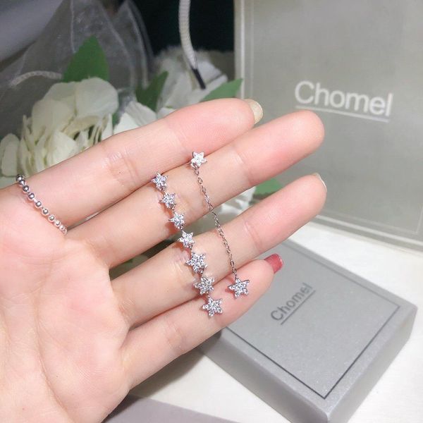 

chomel роскошные серьги кисточка серьги роскошные дизайнер ювелирных изделий rosegold букле d»oreille шпильки люстра долго кисточкой колошен, Silver