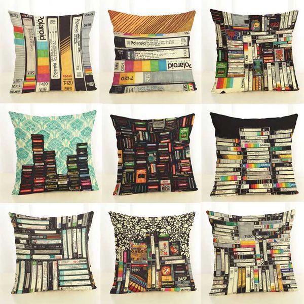 

old retro pillowcase music cassette tape throw cushions cover wedding decorative pillow case customize gift for sofa pillowcase