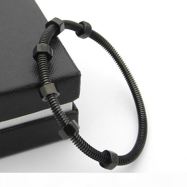 

fashion screw love bracelet titanium steel bangles men with 6 screw thread steel rose gold charm bracelets for women and love jewelry, Golden;silver