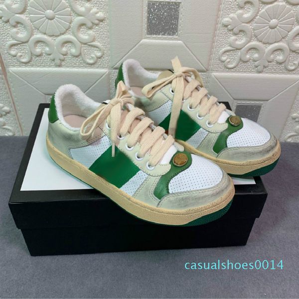 

wholesale designer skate shoes for men screener leather sneaker green rubber sole lace-up casual shoes sneaker designer c14, Black