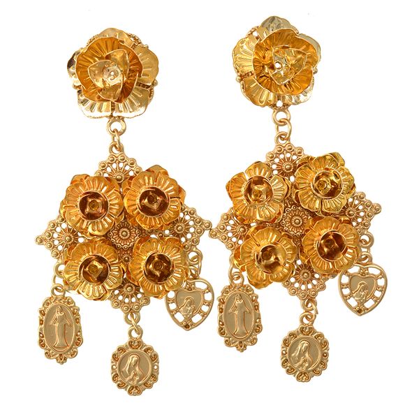 

новая мода в стиле барокко изящных ювелирных изделий лучшие продажи европа америка цветы кисточкой ретро длинные серьги для женщин партия по, Silver