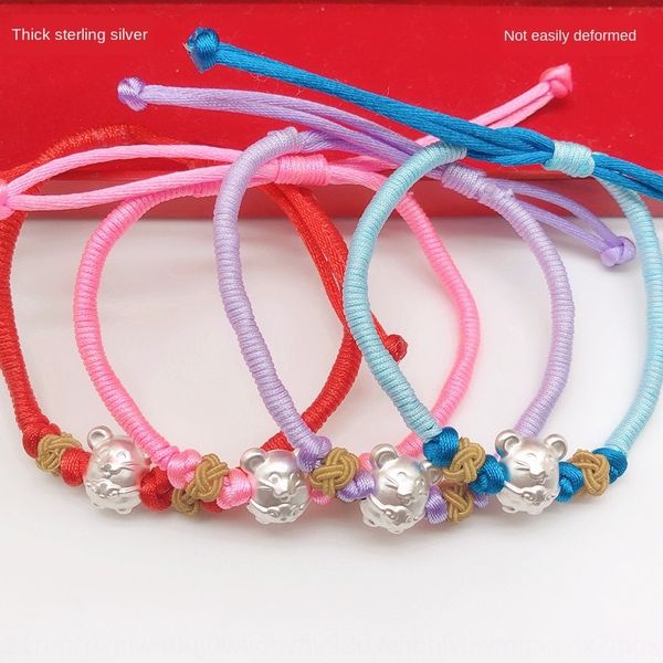 

jac7n 999 pure silver 12 sheng xiao shu sterling bracelet jewelry bracelet silver rat woven hand strap benmingnian red string baby men women