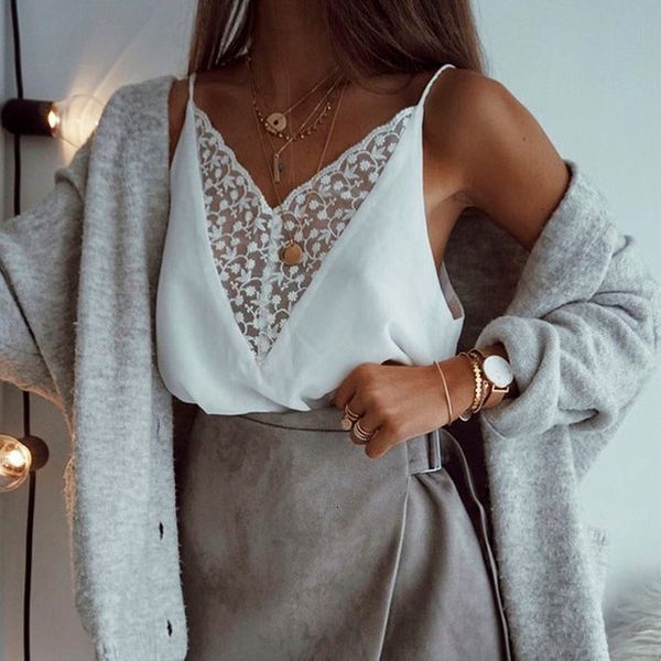 

women ladies boho beach summer holiday loose off shoulder lace vest blouse sleeveless casual femme vest camisa feminina, White